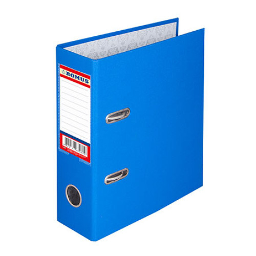 Папка-реєстратор ROMUS A4,арочний,70мм,картон з ламінацією, одностороння, синя(R882676)